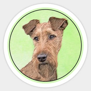 Irish Terrier Painting - Cute Original Dog Art Sticker